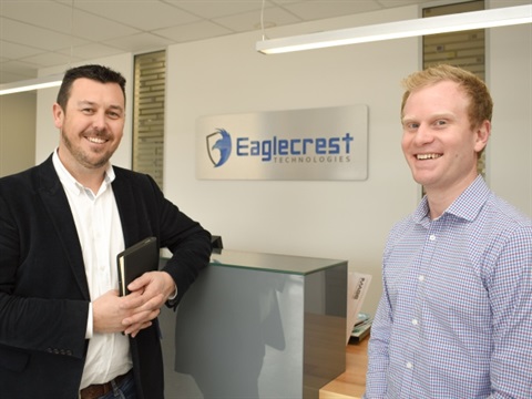 LaunTEL Project Manager Adam Poulton with Eaglecrest Technologies Commercial Manager Ben Jones.jpg
