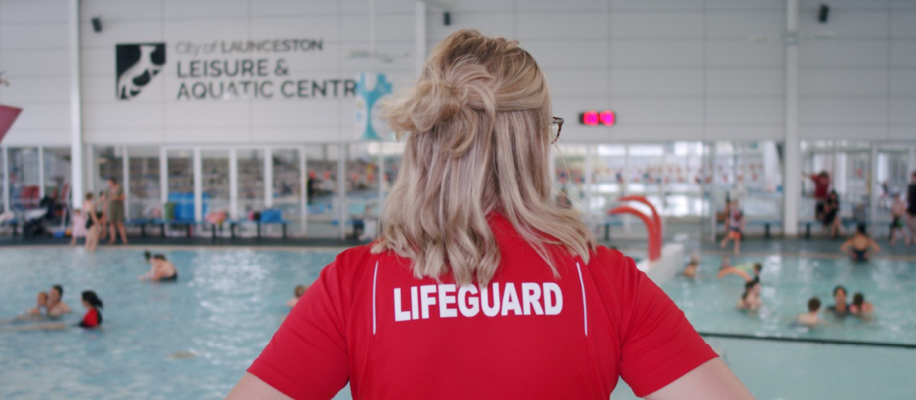 Life guard overseeing a pool at the Launceston Leisure and Aquatic Centre