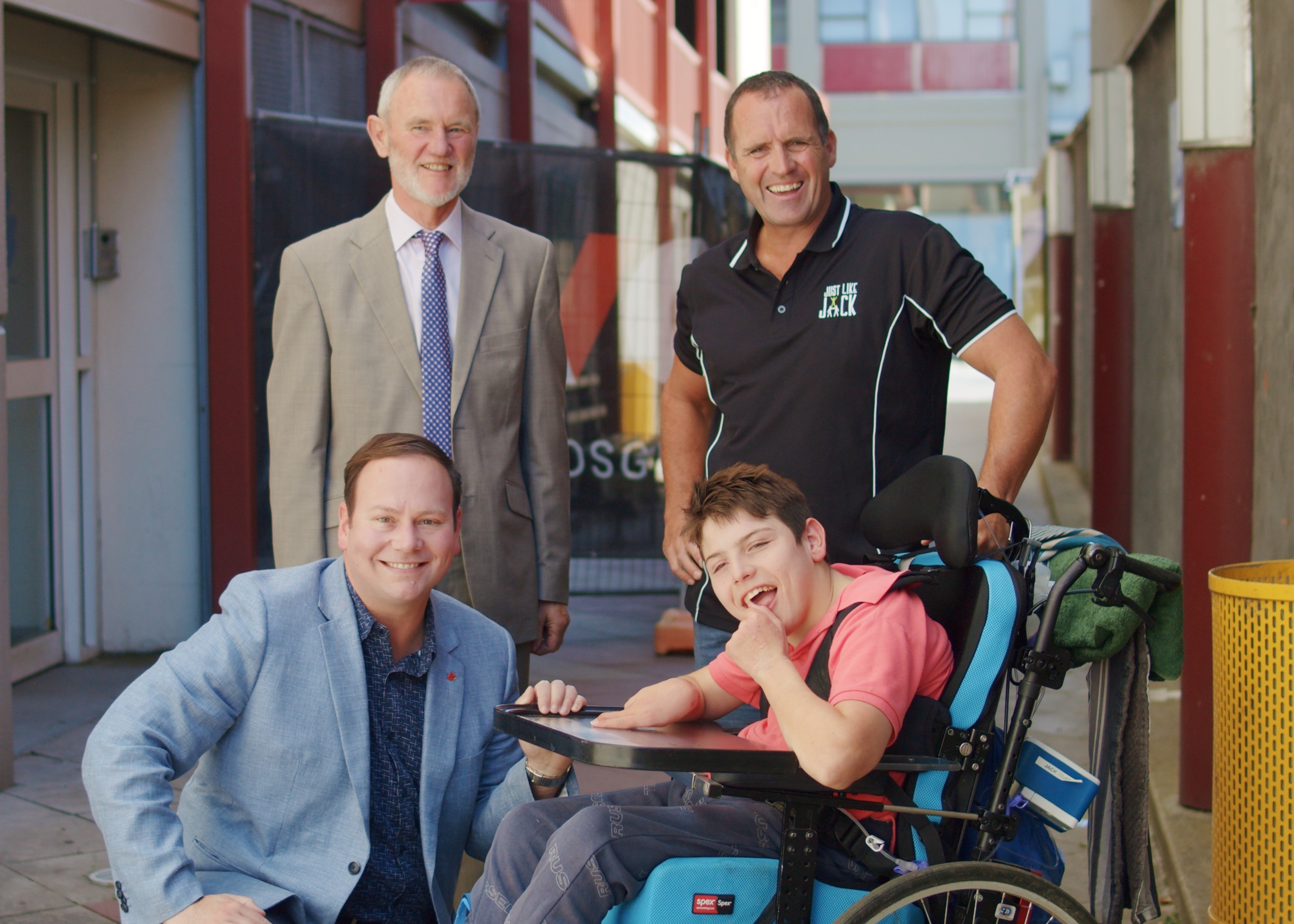 Launceston Mayor Albert van Zetten, Chris Duffy, Deputy Mayor Danny Gibson and Jack Duffy.