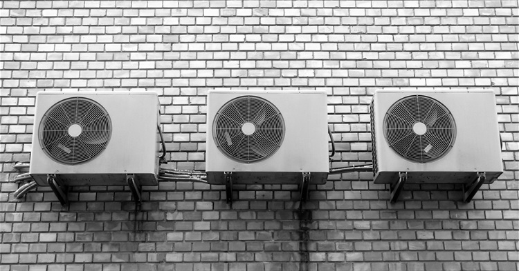 Air conditioners on wall